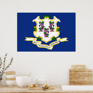 Staatsflagge Connecticut Poster