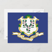 Staatsflagge Connecticut Postkarte (Vorne/Hinten)