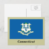 Staatsflagge Connecticut Postkarte (Vorne/Hinten)