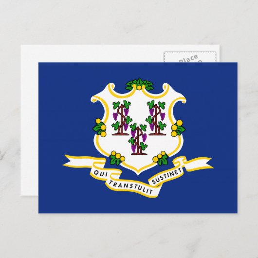 Staatsflagge Connecticut Postkarte (Vorne/Hinten)