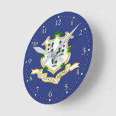 Staatsflagge Connecticut Runde Wanduhr (Winkel)