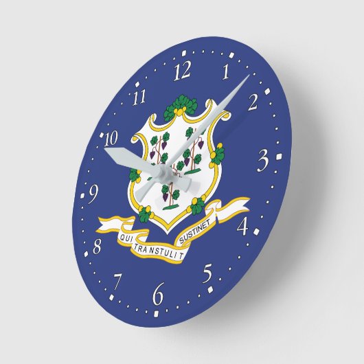 Staatsflagge Connecticut Runde Wanduhr (Winkel)
