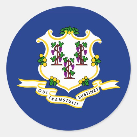 Staatsflagge Connecticut Runder Aufkleber (Vorderseite)