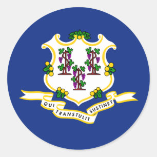 Staatsflagge Connecticut Runder Aufkleber