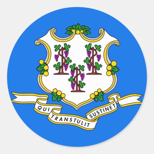 Staatsflagge Connecticut Runder Aufkleber (Vorderseite)