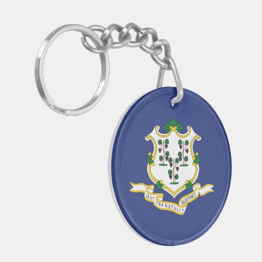 Staatsflagge Connecticut Schlüsselanhänger (Vorderseite links)