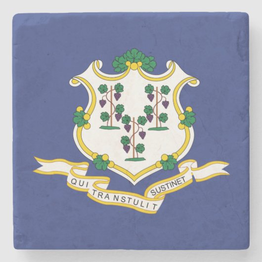 Staatsflagge Connecticut Steinuntersetzer (Vorderseite)