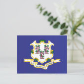 Staatsflagge Connecticut, USA Postkarte (Stehend Vorderseite)