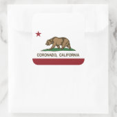 Staatsflagge Coronado Quadratischer Aufkleber (Tasche)