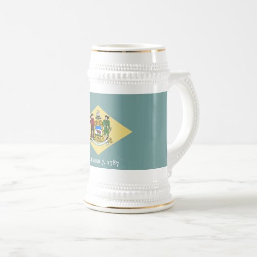 Staatsflagge Delaware Bierglas (VorderseiteRechts)