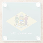 Staatsflagge Delaware Glasuntersetzer (Rückseite)
