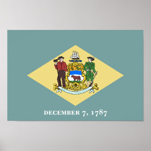 Staatsflagge Delaware Poster