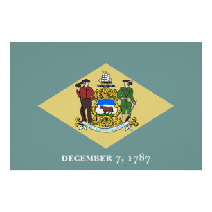 Staatsflagge Delaware Poster