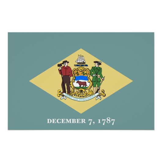 Staatsflagge Delaware Poster (Vorderseite)