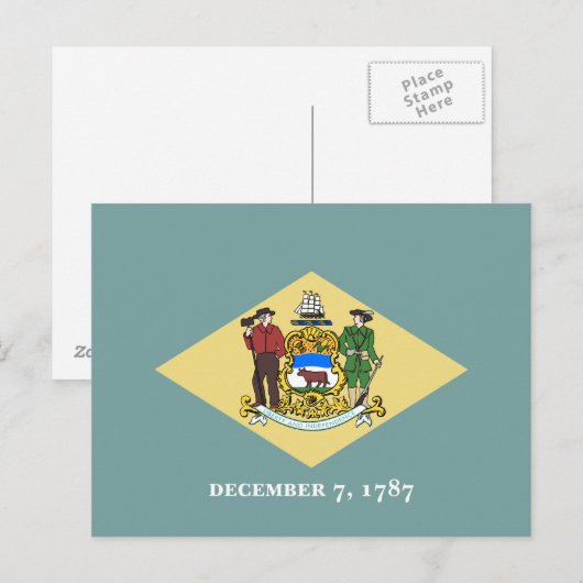 Staatsflagge Delaware Postkarte (Vorne/Hinten)