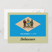 Staatsflagge Delaware Postkarte (Vorne/Hinten)