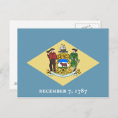Staatsflagge Delaware Postkarte (Vorne/Hinten)