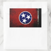 Staatsflagge der Black Grunge Tennessee Rechteckiger Aufkleber (Tasche)