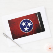 Staatsflagge der Black Grunge Tennessee Rechteckiger Aufkleber (Umschlag)