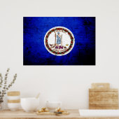 Staatsflagge der Black Grunge Virginia Poster (Küche)