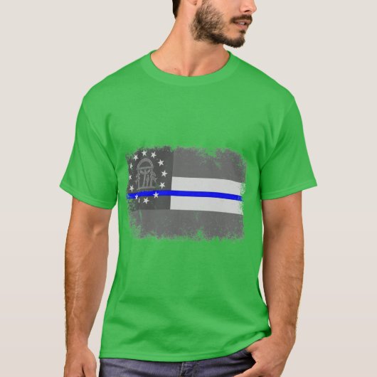 Staatsflagge der Blauen Linie Georgien T-Shirt (Vorderseite)