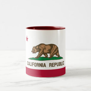Staatsflagge der California Republic Zweifarbige Tasse