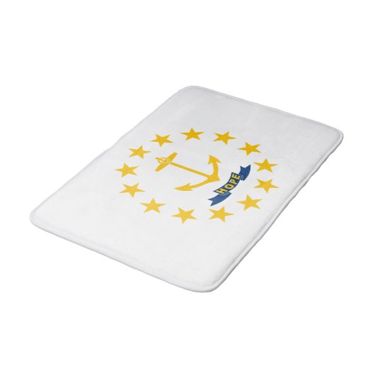 Staatsflagge der Insel Rhode Badematte (Schrägansicht)