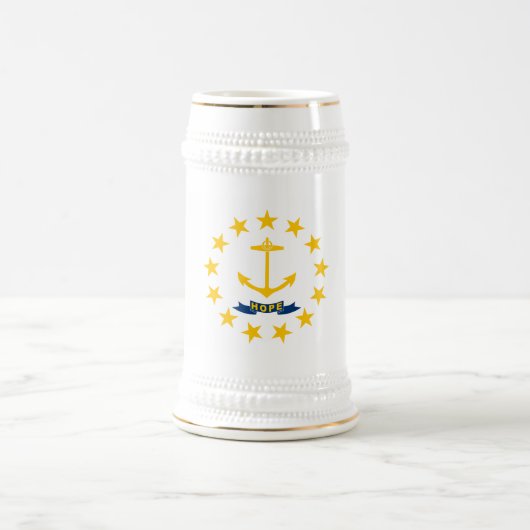 Staatsflagge der Insel Rhode Bierglas (Mittel)