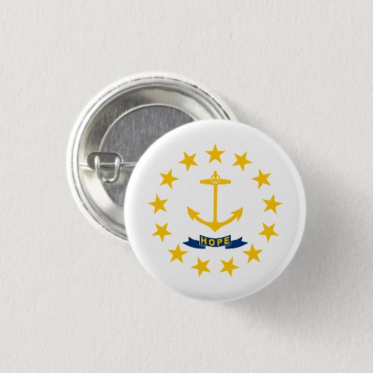 Staatsflagge der Insel Rhode Button (Vorne & Hinten)