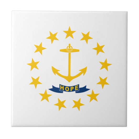 Staatsflagge der Insel Rhode Fliese (Vorderseite)