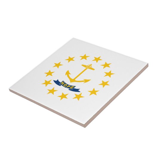 Staatsflagge der Insel Rhode Fliese (Seite)