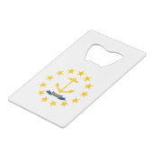 Staatsflagge der Insel Rhode Geldbeutel Flaschenöffner (Vorderseite Schrägansicht)