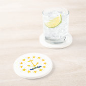 Staatsflagge der Insel Rhode Getränkeuntersetzer (Seite)