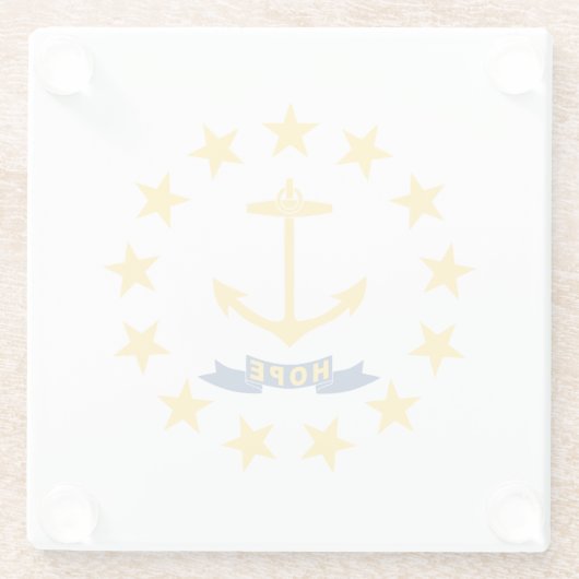Staatsflagge der Insel Rhode Glasuntersetzer (Rückseite)