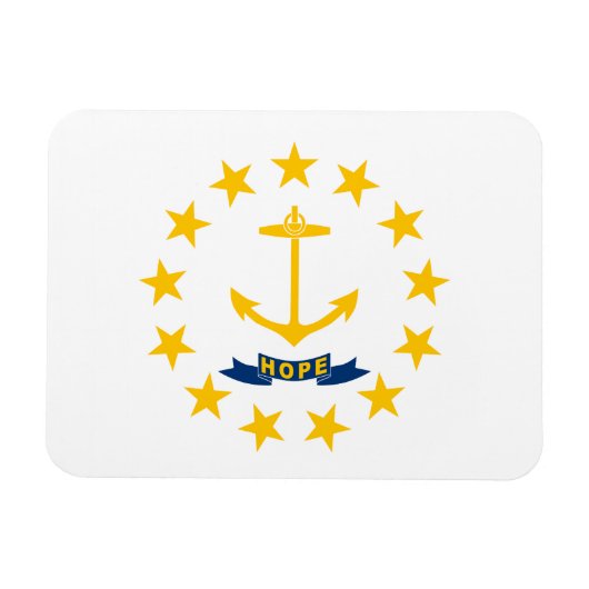 Staatsflagge der Insel Rhode Magnet (Horizontal)