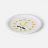 Staatsflagge der Insel Rhode Pappteller (Schrägansicht)