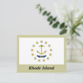 Staatsflagge der Insel Rhode Postkarte (Stehend Vorderseite)
