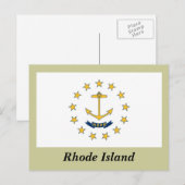 Staatsflagge der Insel Rhode Postkarte (Vorne/Hinten)