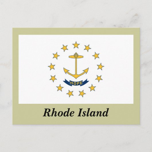 Staatsflagge der Insel Rhode Postkarte (Vorderseite)