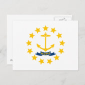 Staatsflagge der Insel Rhode Postkarte (Vorne/Hinten)