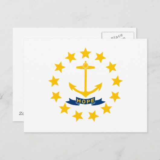 Staatsflagge der Insel Rhode Postkarte (Vorne/Hinten)