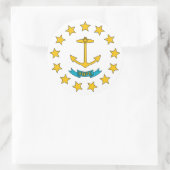 Staatsflagge der Insel Rhode Runder Aufkleber (Tasche)