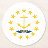 Staatsflagge der Insel Rhode Runder Pappuntersetzer (Vorderseite)