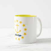 Staatsflagge der Insel Rhode Zweifarbige Tasse (VorderseiteRechts)