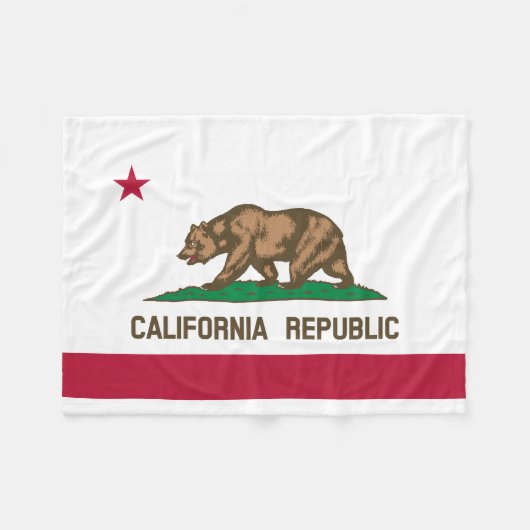 Staatsflagge der Republik Kalifornien Fleecedecke (Vorderseite (Horizontal))