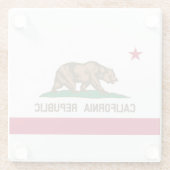 Staatsflagge der Republik Kalifornien Glasuntersetzer (Rückseite)