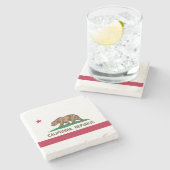 Staatsflagge der Republik Kalifornien Steinuntersetzer (Seitenansicht)