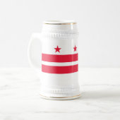 Staatsflagge der Washington DC Bierglas (Vorderseite Links)