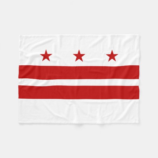 Staatsflagge der Washington DC Fleecedecke (Vorderseite (Horizontal))
