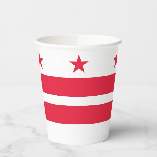 Staatsflagge der Washington DC Pappbecher (Links)